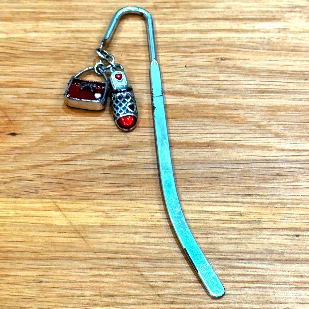 Brighton Silver Tone Hook Bookmark Red Enamel Purse Shoe Dangle Charms Stamped